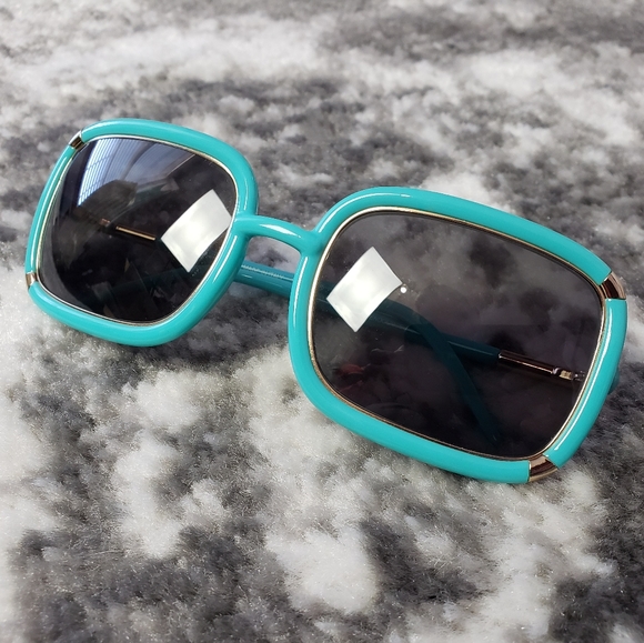 kate spade Accessories - Kate Spade Aqua Blue and Gold Square Framed